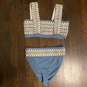 Elysiian Swim Blue Catalina Swim Suit (M top, XS bottom)
